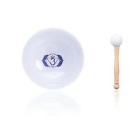 White Inlaid Indigo Chakra Pattern, Crystal Yoga Singing Bowl, 7-12 ", Handcrafted, Meditation Prop To Relieve Fatigue And Anxiety, Suitable For Beginners And Professiona,11 Inches
