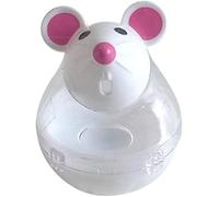 White Interactive Toys for Cats, Cat Treat Toy Feeder Toy Snack Balls Food Dispenser for Treat Mouse Shape Training Toys, Ideal for Exercise and Boredom Relief