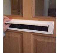 White Internal Pvc Letterbox Draught Excluder Seal With Brush & Flap Stormguard
