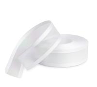 White Iridescent Wired Edge Ribbon - 1.5 Inch Sheer Decorative Ribbon for Gift Wrapping, Wedding Décor, Crafts & Bows - Available in 2m, 5m & 10m Lengths (White Iridescent, 2M)