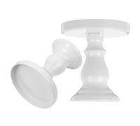 White Iron Alloy Fruit Display for Dessert 2pcs High Footed Cake Stand | Vintage Elegant Presentation, Versatile Serving Piece for Cupcakes, Salad, Candy, Bakery Displays and Birthday Parties