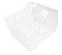White Iron Bird Carrier Travel Cage for Parrot, Portable | Plastic Details, Breathable Air Circulation, Suitable for Outings and Journeys, Convenient to Carry