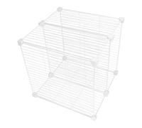 White Iron Freezer Divider Rack with Anti Slip Base 37x37x36cm | Mesh Wire Basket, Smooth Easy Clean Surface, for Cabinet Shelf Rack and Pantry Storage
