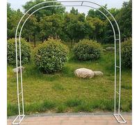 White Iron Garden Arch for Climbing Plants, Roses & Flowers - Outdoor Patio Trellis, Wedding Arch, Plant Support Stand, 200x (Color: White+A)