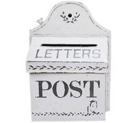 White Iron Mailbox, Farmhouse Wall Letter Box With Storage, Outdoor Decorative Holder