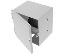 White Iron Outdoor Electrical Enclosure with Locking Socket Box | Built in Socket, Mountable Design, for Garage Wall, Power Strips and Generators