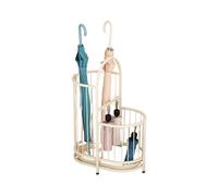 White Iron Umbrella Stand with Removable Drip Tray Space Saving Design for Home Entrance Hallway or Hotel 42x25x50cm Durable & Stylish Storage Solution