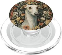 White Italian Greyhound Iggy in William Morris Style PopSockets PopGrip for MagSafe