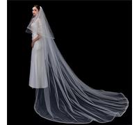 White/Ivory Wedding Veils Long with Comb Simple Two Layer Cathedral Length Soft Tulle Bridal Veil Hair Accessories-Ivory