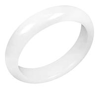 White Jade Bangle Bracelet for Women Natural Stone Jadeite Bangles Jewelry with Gift Box (Size : 56mm)