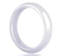 White Jade Bangle Bracelet for Women Retro Chinese Style Natural Gemstone Jewelry Mom