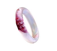 White Jade Bangle for Women Good Luck Bangle Bracelet Ice Jade Bangle Fashion Vintage Peacock Design Jade Stone Bracelet Christmas(Women Jade Bangle113, 60-61MM)