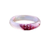 White Jade Bangle for Women Good Luck Bangle Ice Jade Bangle Fashion Vintage Jade Stone Birthday Christmas(Women Jade Bangle113, 62-63MM)