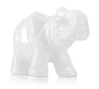White Jade Elephant 1PC, Gemstone Elephant Figurines, Small Elephant Figurines, Hand Carved Elephant Healing Crystal Elephant Animal Statues for Home Decor
