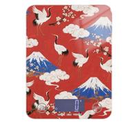 White Japanese Crane Mount Fuji bariatric Small Food Scale 11lb/0.18oz, 5kg/5g Small gram Scale with 4 Unit for Keto Keto Weight Loss (Batteries not Included)