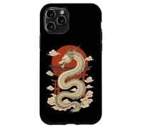 White Japanese Dragon Torii Sun Clouds Mythic Beast Case for iPhone 11 Pro