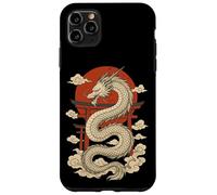 White Japanese Dragon Torii Sun Clouds Mythic Beast Case for iPhone 11 Pro Max