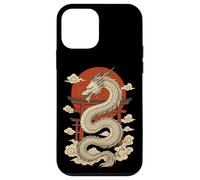White Japanese Dragon Torii Sun Clouds Mythic Beast Case for iPhone 12 mini