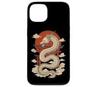 White Japanese Dragon Torii Sun Clouds Mythic Beast Case for iPhone 13