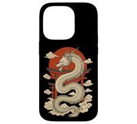 White Japanese Dragon Torii Sun Clouds Mythic Beast Case for iPhone 14 Pro