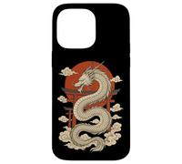 White Japanese Dragon Torii Sun Clouds Mythic Beast Case for iPhone 14 Pro Max