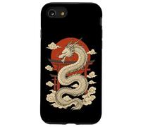 White Japanese Dragon Torii Sun Clouds Mythic Beast Case for iPhone SE (2020) / 7 / 8
