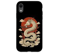 White Japanese Dragon Torii Sun Clouds Mythic Beast Case for iPhone XR