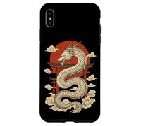 White Japanese Dragon Torii Sun Clouds Mythic Beast Case for iPhone XS Max
