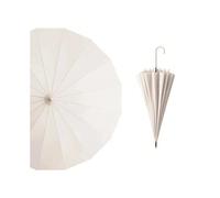 (WHITE) Japanese Long Handled Umbrella Ins for Both Sunny and Rainy Use, Black Glue Large Size Storm Resistant 16 Bone Automatic Waterpr