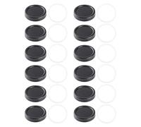 White Jar Lids - 8PCS Plastic Regular Mouth, Leak Proof Canning Covers with Silicone Rings for, and More, Reusable Can Tops Caps Jars Accessories Vacuum Seal Containers (F, 18x18cm)
