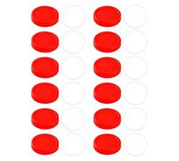 White Jar Lids - 8PCS Plastic Regular Mouth, Leak Proof Canning Covers with Silicone Rings for, and More, Reusable Can Tops Caps Jars Accessories Vacuum Seal Containers (C, 18x18cm)