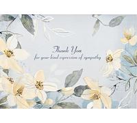 White Jasmine Sympathy Thank You Notes (14 cards, 15 self-sealing envelopes)