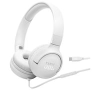 (White) JBL Tune 520C USB-C Comfort Fit Wired On Ear Headphones with Type-C Connection