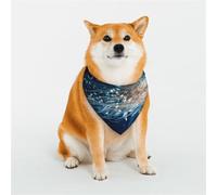 White Jellyfish Dansing in The Ocean Pattern Dog Bandanas, Comfortable Cotton Triangle Bibs Scarfs for Dogs Or Cats, Cute Pet Kerchief for Small Medium Large Dogs-Medium