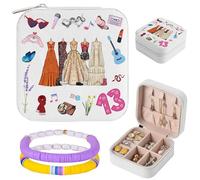 White Jewelry Box Birthday Gift Merch for Girl Mom,Tayleris Music Inspired Album Travel Jewelry Case,Portable Necklace Bracelet,Earring Organizer Holder Storage,Graduation Gifts for Teens,Friend