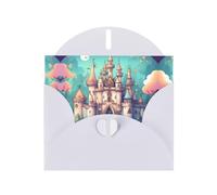 White JKIEGOQ Classical castle Prints Greeting Card 4 x 6 in for Christmas, Valentine's Day, Wedding, Party Invitation Cards