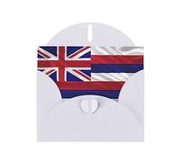 White JKIEGOQ Flag of Hawaii American Prints Greeting Card 4 x 6 in for Christmas, Valentine's Day, Wedding, Party Invitation Cards