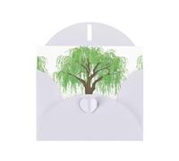 White JKIEGOQ Lifelike willow tree Prints Greeting Card 4 x 6 in for Christmas, Valentine's Day, Wedding, Party Invitation Cards