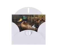 White JKIEGOQ mallard duck Prints Greeting Card 4 x 6 in for Christmas, Valentine's Day, Wedding, Party Invitation Cards
