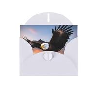 White JKIEGOQ Mighty Bald Eagle Prints Greeting Card 4 x 6 in for Christmas, Valentine's Day, Wedding, Party Invitation Cards