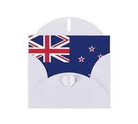 White JKIEGOQ New Zealand Flag Prints Greeting Card 4 x 6 in for Christmas, Valentine's Day, Wedding, Party Invitation Cards