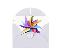 White JKIEGOQ Origami windmill Prints Greeting Card 4 x 6 in for Christmas, Valentine's Day, Wedding, Party Invitation Cards