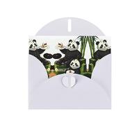 White JKIEGOQ pandas of Father and son Prints Greeting Card 4 x 6 in for Christmas, Valentine's Day, Wedding, Party Invitation Cards