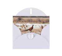 White JKIEGOQ pheasant hunting Prints Greeting Card 4 x 6 in for Christmas, Valentine's Day, Wedding, Party Invitation Cards