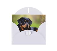 White JKIEGOQ rottweiler wallpaper Prints Greeting Card 4 x 6 in for Christmas, Valentine's Day, Wedding, Party Invitation Cards