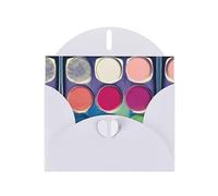 White JKIEGOQ Round color palette Prints Greeting Card 4 x 6 in for Christmas, Valentine's Day, Wedding, Party Invitation Cards