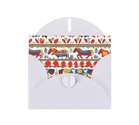 White JKIEGOQ Runner Swedish Dala Horse Folk Prints Greeting Card 4 x 6 in for Christmas, Valentine's Day, Wedding, Party Invitation Cards