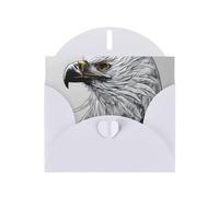 White JKIEGOQ Sketching an eagle Prints Greeting Card 4 x 6 in for Christmas, Valentine's Day, Wedding, Party Invitation Cards