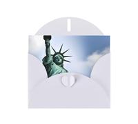 White JKIEGOQ Statue of Liberty in NYC Prints Greeting Card 4 x 6 in for Christmas, Valentine's Day, Wedding, Party Invitation Cards
