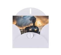 White JKIEGOQ Steam Train Prints Greeting Card 4 x 6 in for Christmas, Valentine's Day, Wedding, Party Invitation Cards
